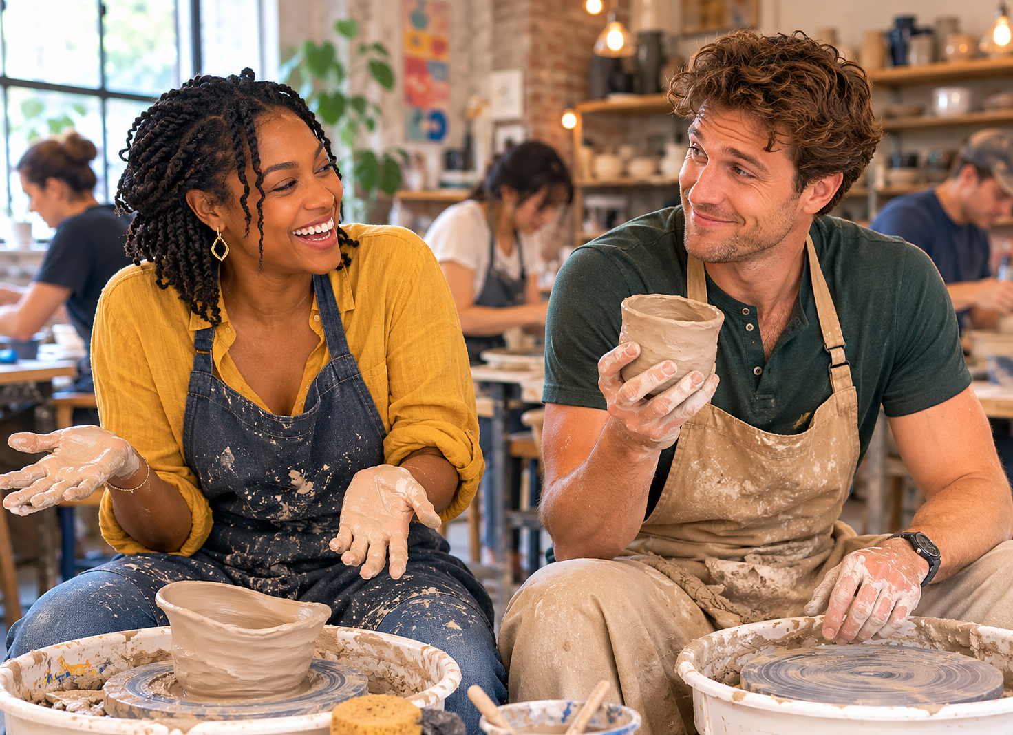 How to meet someone without dating apps shown by two young adults naturally connecting during a relaxed real-life social activity.