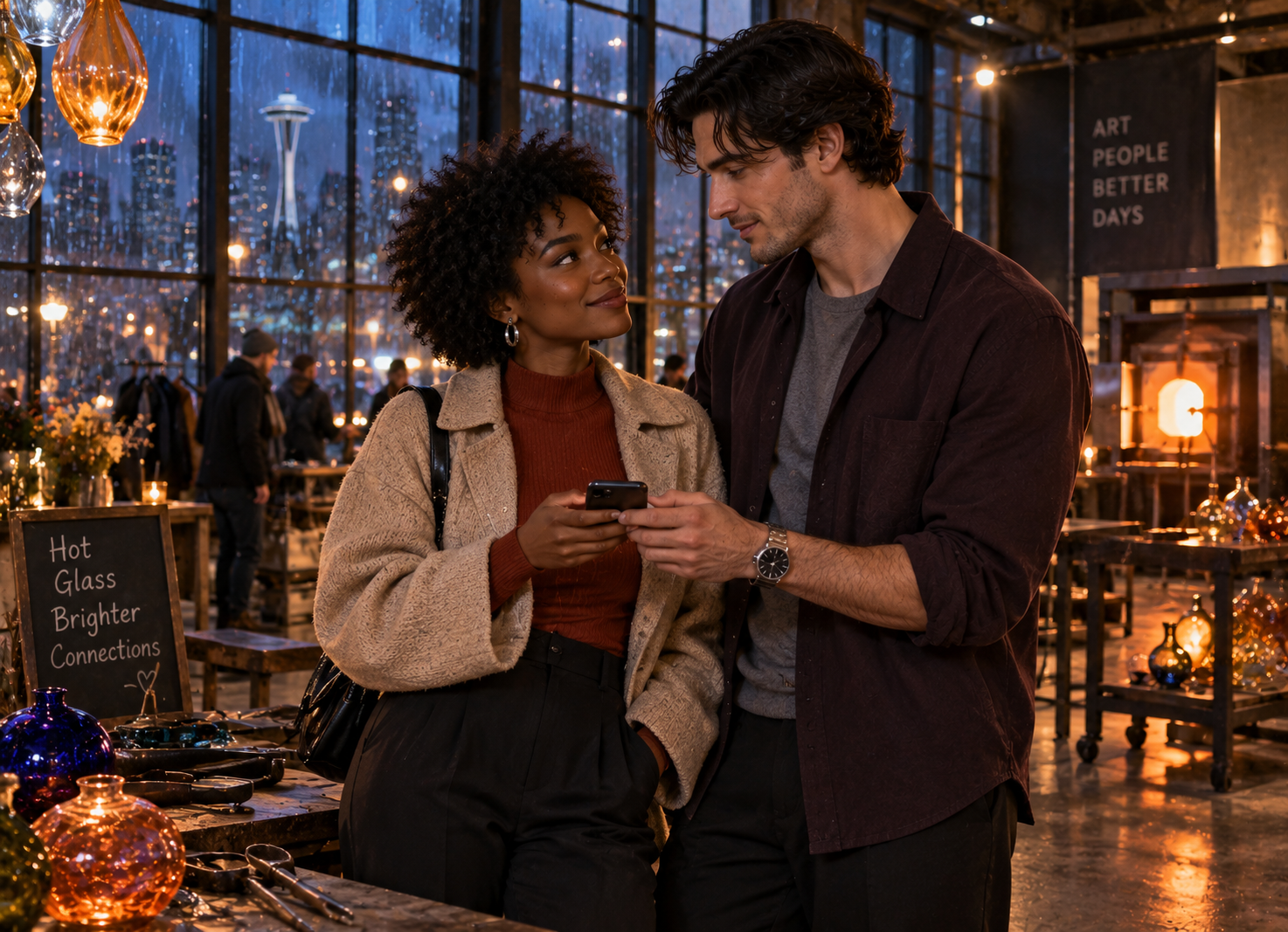 Dial-toning in dating shown by a young adult couple exchanging contact information during a promising romantic interaction before communication suddenly goes silent.