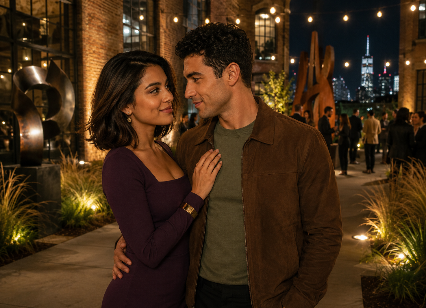 Friendfluence dating shown by a young adult couple sharing romantic chemistry while her close friends quietly form their first impression of the new relationship.